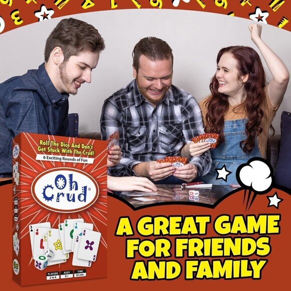 Oh Crud Card and Dice Game, Family Game for 2-6 Players / SEALED - Picture 6 of 8